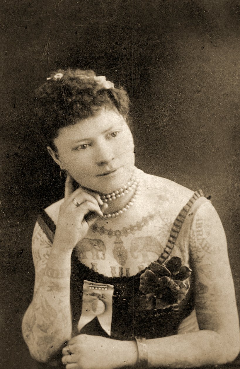 Portrait of a Tattooed Woman, c.1905 by Unknown