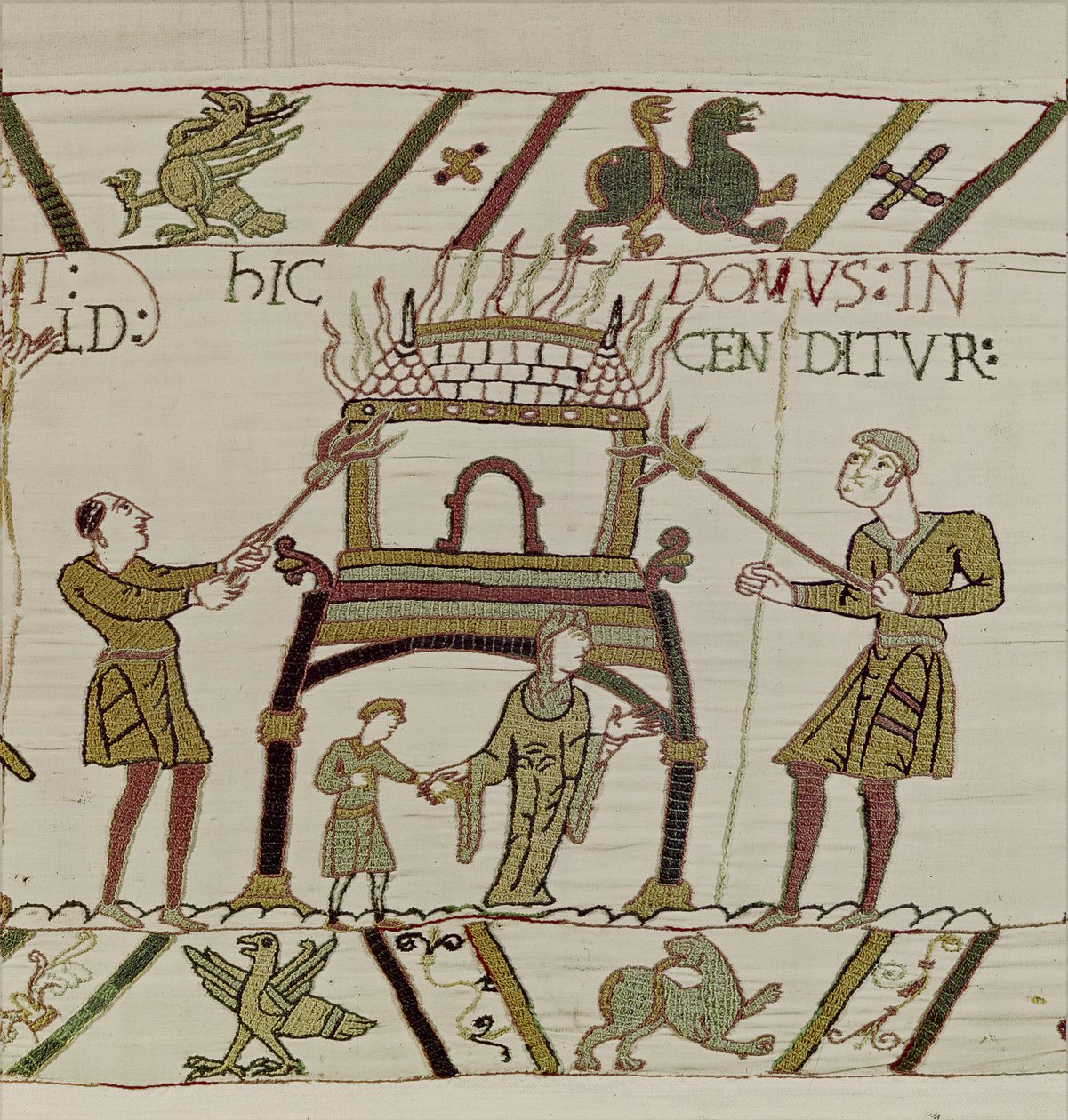 A house is burnt by the Normans, Bayeux Tapestry by Unknown artist
