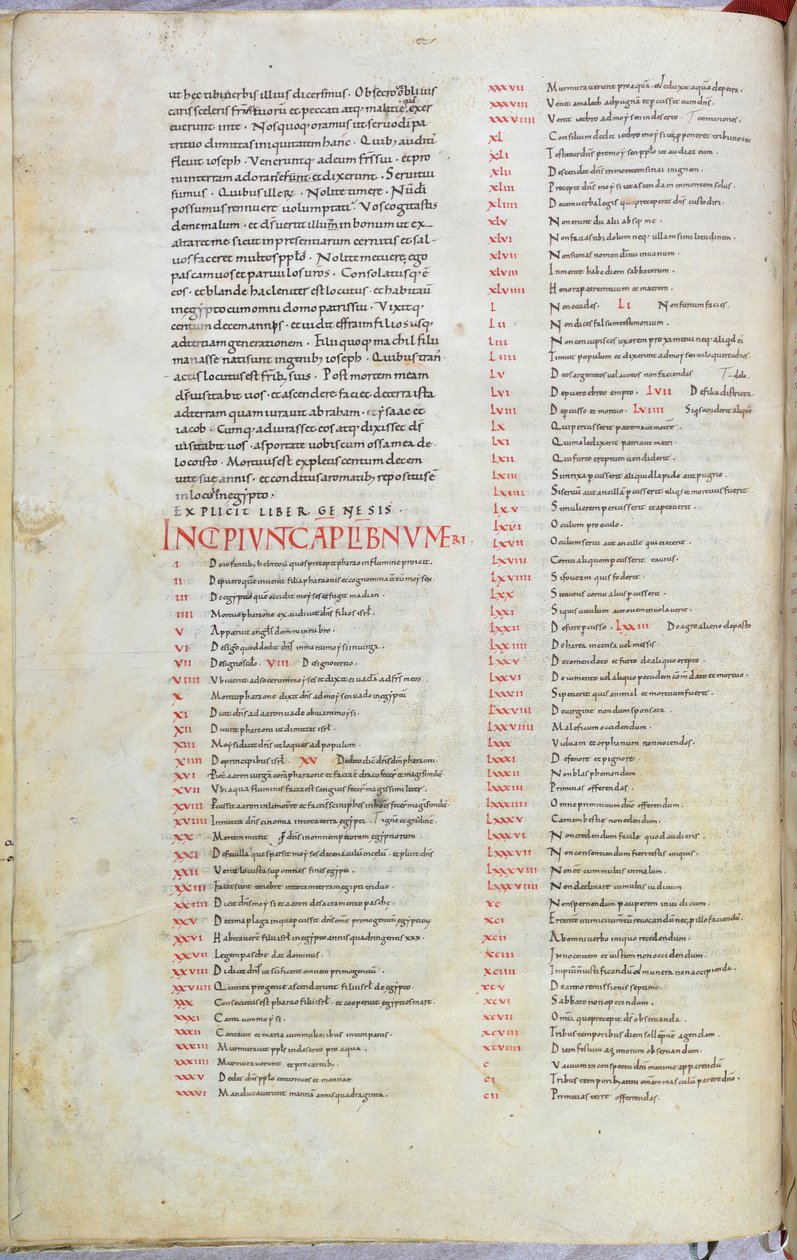 A Page from the 11th Century Bible with the Incipit Chapter of the Book of Numbers by Unknown artist