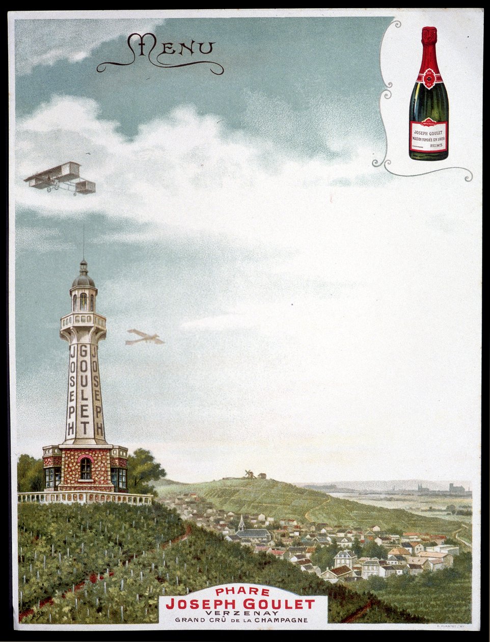 Advertising of the brand Joseph Goulet - Verzenay - Grand cu de la Champagne by Unknown artist