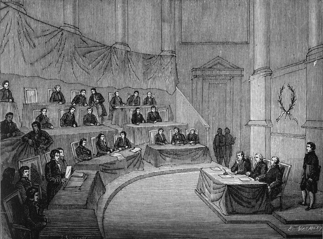 Alexandre Volta read before the academy of sciences his thesis on the pile in the presence of the first Consul Bonaparte on November 18 by Unknown artist