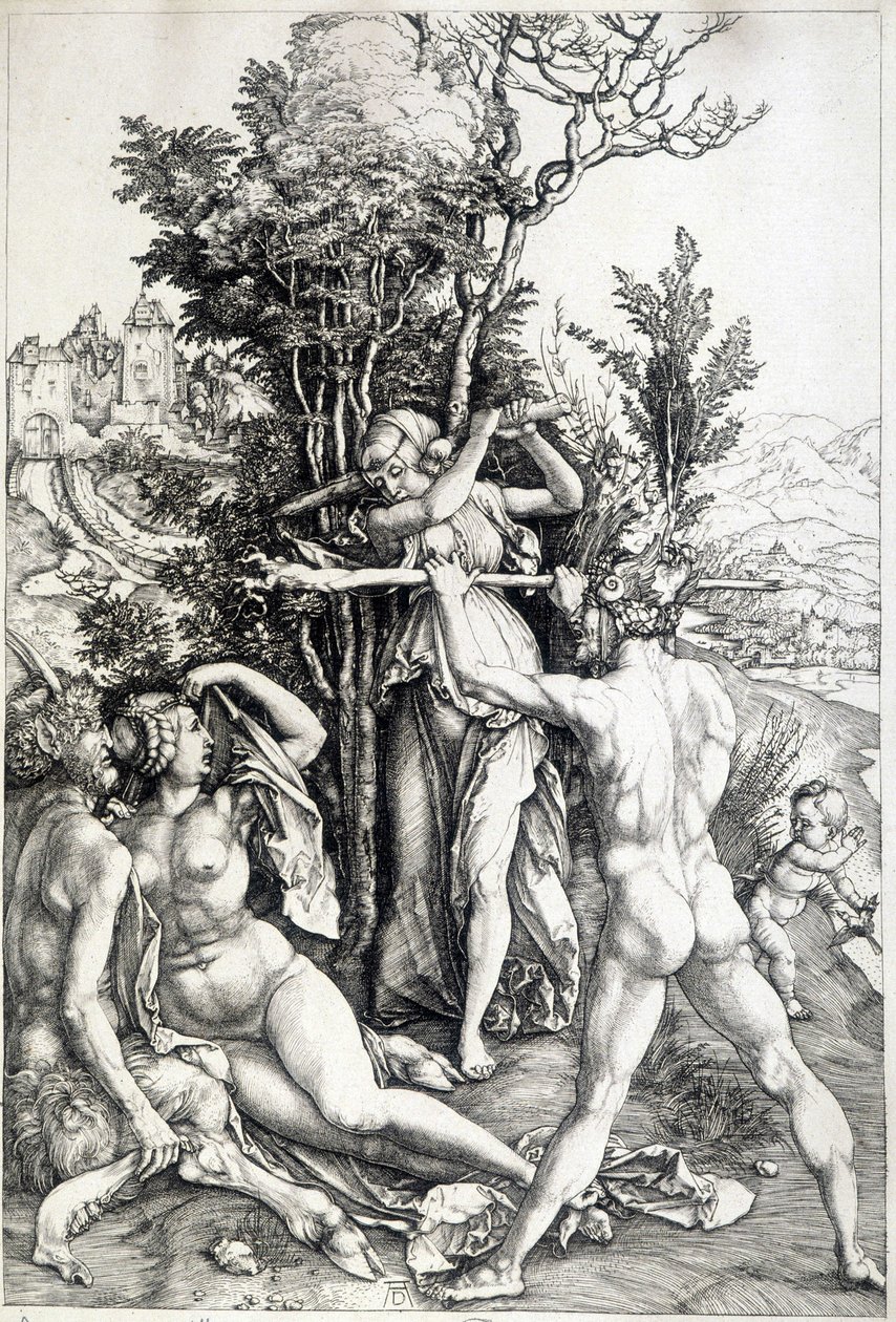 Allegoric figure of jealousy - engraving 16th century by Unknown artist