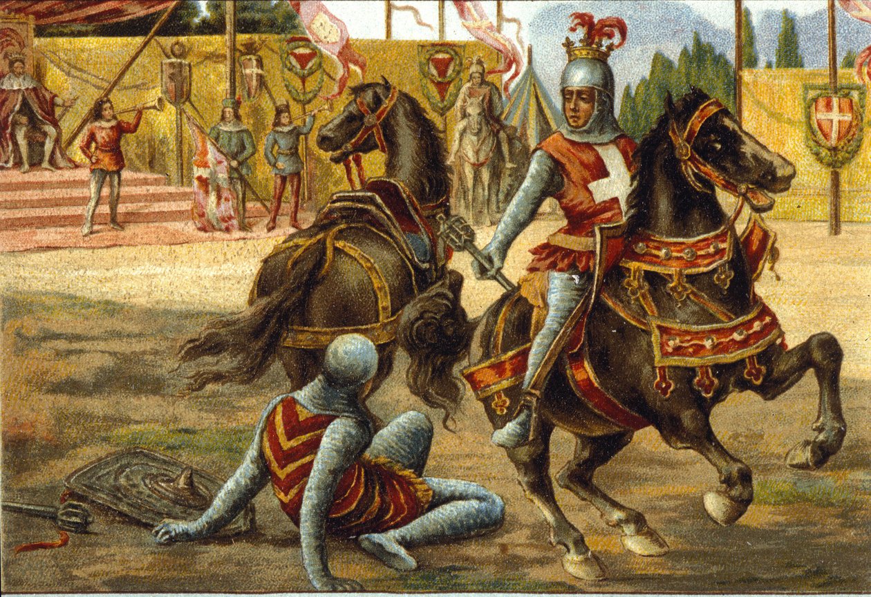 Amedee VII of Savoy (1360 -1391) said The Red Count during a tournament. Amedeo VIII di Savoia (il tale Rosso) by Unknown artist