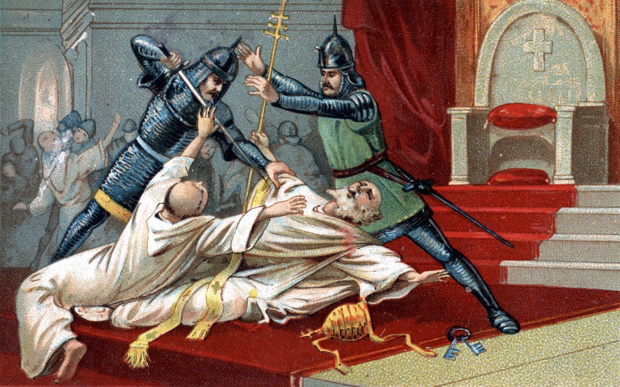 Anagni bombing. Helpful help of William of Nogaret, sent by the King of France Philip IV the Fair; on 8 September 1303 he stopped Pope Boniface VIII in Anagni (Benedetto Caetani known as Bonifacio VIII) by Unknown artist