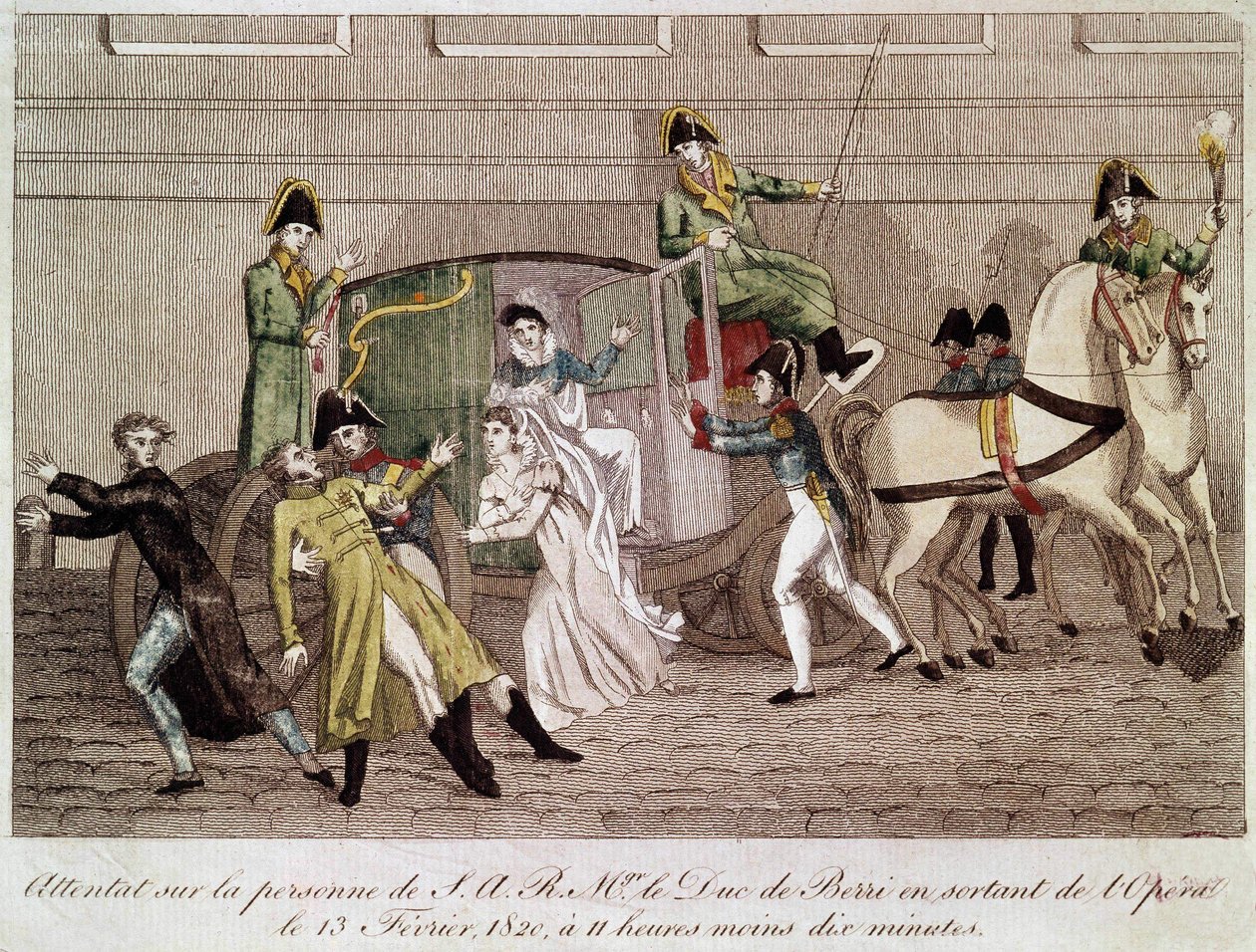 Attack on the Duke of Berry by Louis Pierre Louvel when leaving the Opera on February 13, 1820 by Unknown artist
