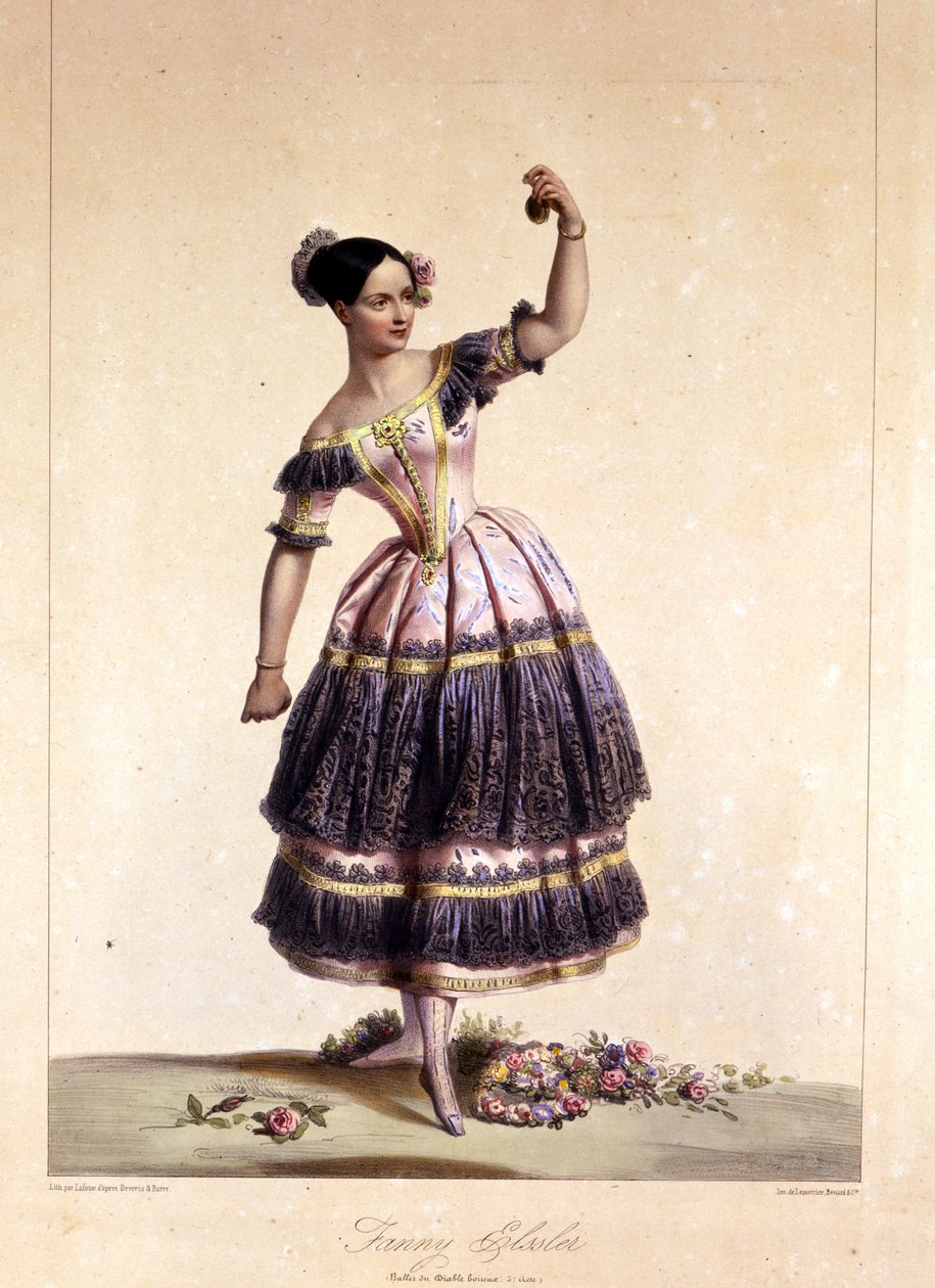 Austrian dancer Fanny Elssler (1810-1884) in the ballet The lame devil ...