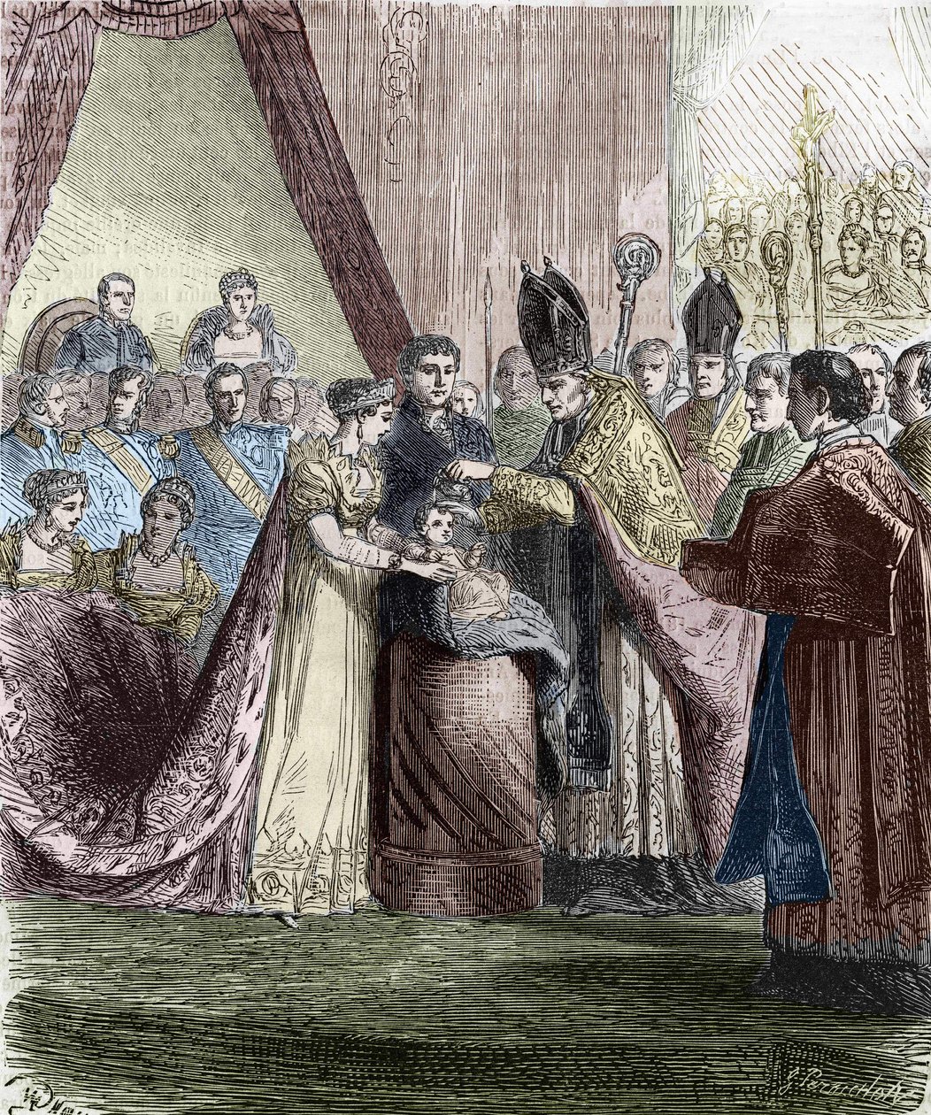Baptism of Napoleon François Charles (Napoleon II), King of Rome, Son of Emperor Napoleon I (1769-1821), at Notre-Dame de Paris, 9 June 1811 by Unknown artist