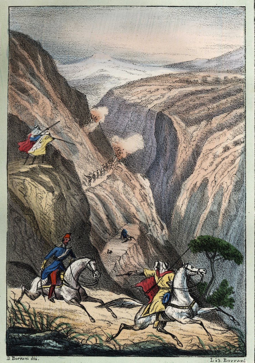 Battle at the Teniah of Mouzaïa, at Mount Atlas Pass between French troops and Arab Resistance by Unknown artist