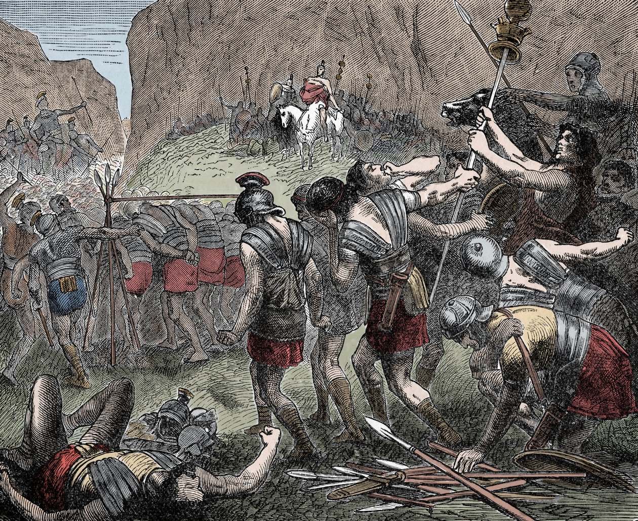 Battle of the Caudine Forks - 321 BC between the Romans and the Samnites during the Second Samnite War by Unknown artist