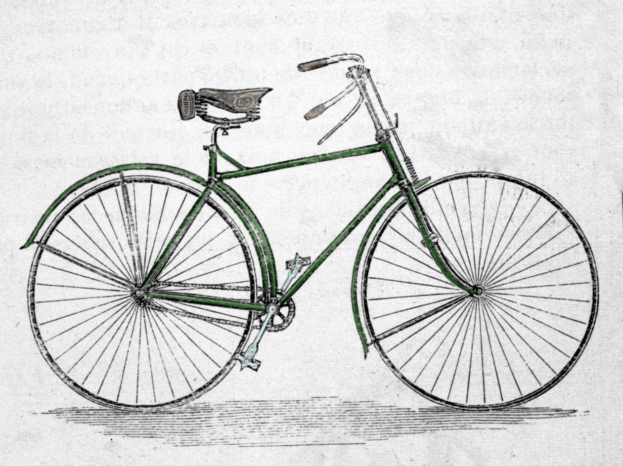 Bicycle model with frame. by Unknown artist