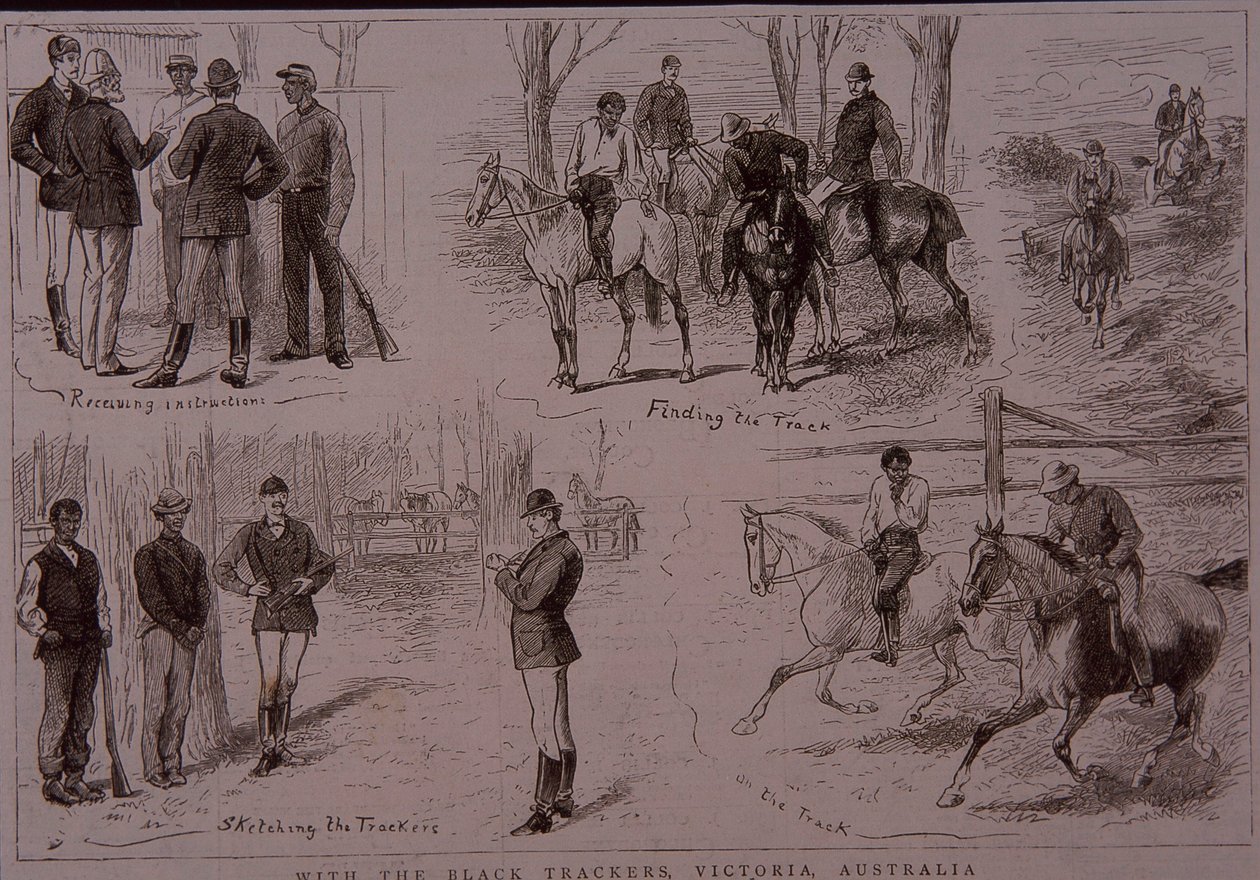 Black Trackers on the Trail of Bushrangers in Victoria, Australia in 1881