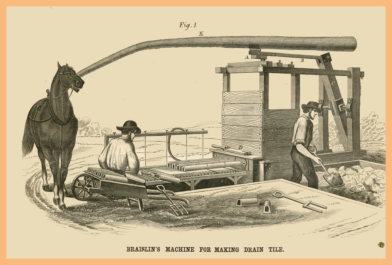 Braislins Machine for Making Drain Tile by Unknown Artist
