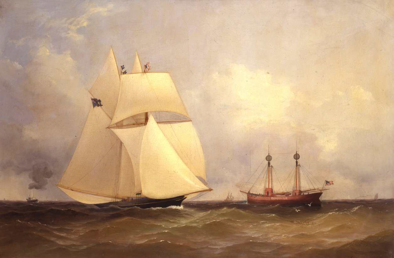 Cambria Passing Sandy Hook after Transatlantic Race by Unknown