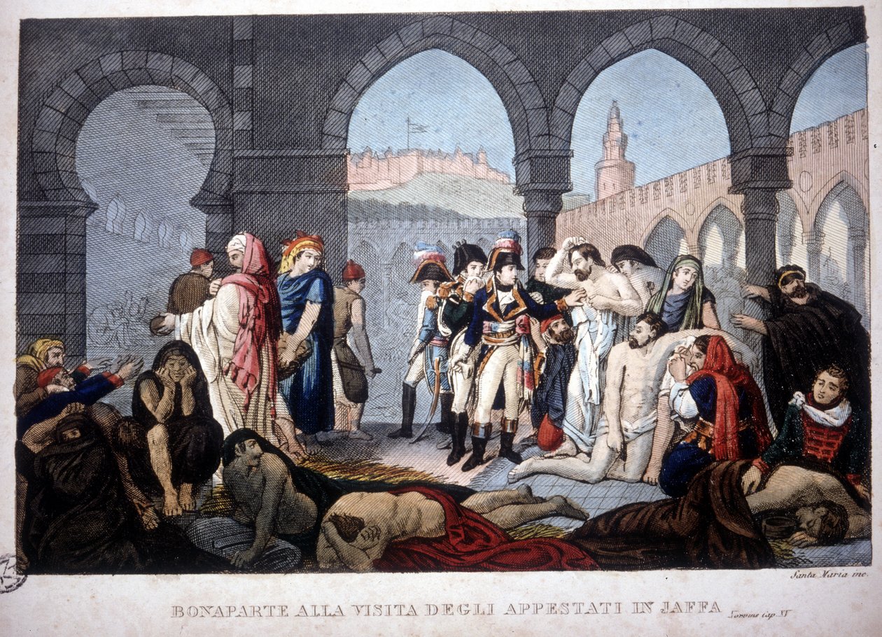 Campaign of Egypt (1798-1801): Napoleon visiting the Jaffa pestiferes in Egypt, circa 1800 by Unknown artist