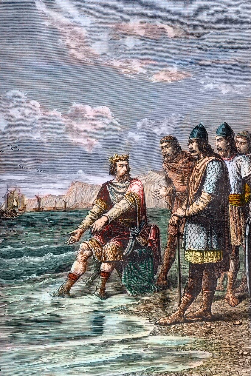 Canute the Great Convinces His Courtiers That He Does Not Have Power to Stem the Tide by Unknown artist