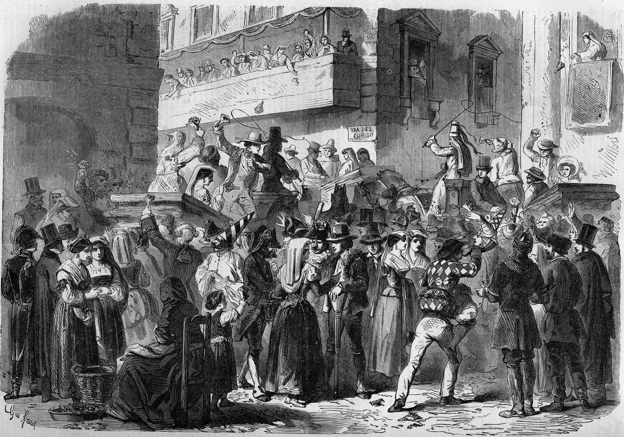 Carnival of Rome based on a drawing by Gierdziejewski in 1858 by Unknown artist
