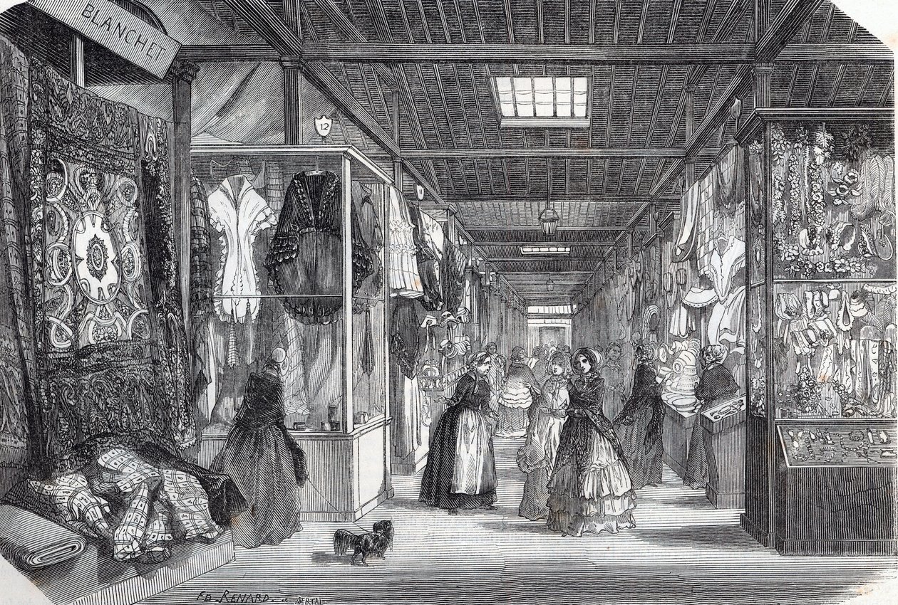 Carre du Palais Royal in Paris in the 19th century - Engraving in 