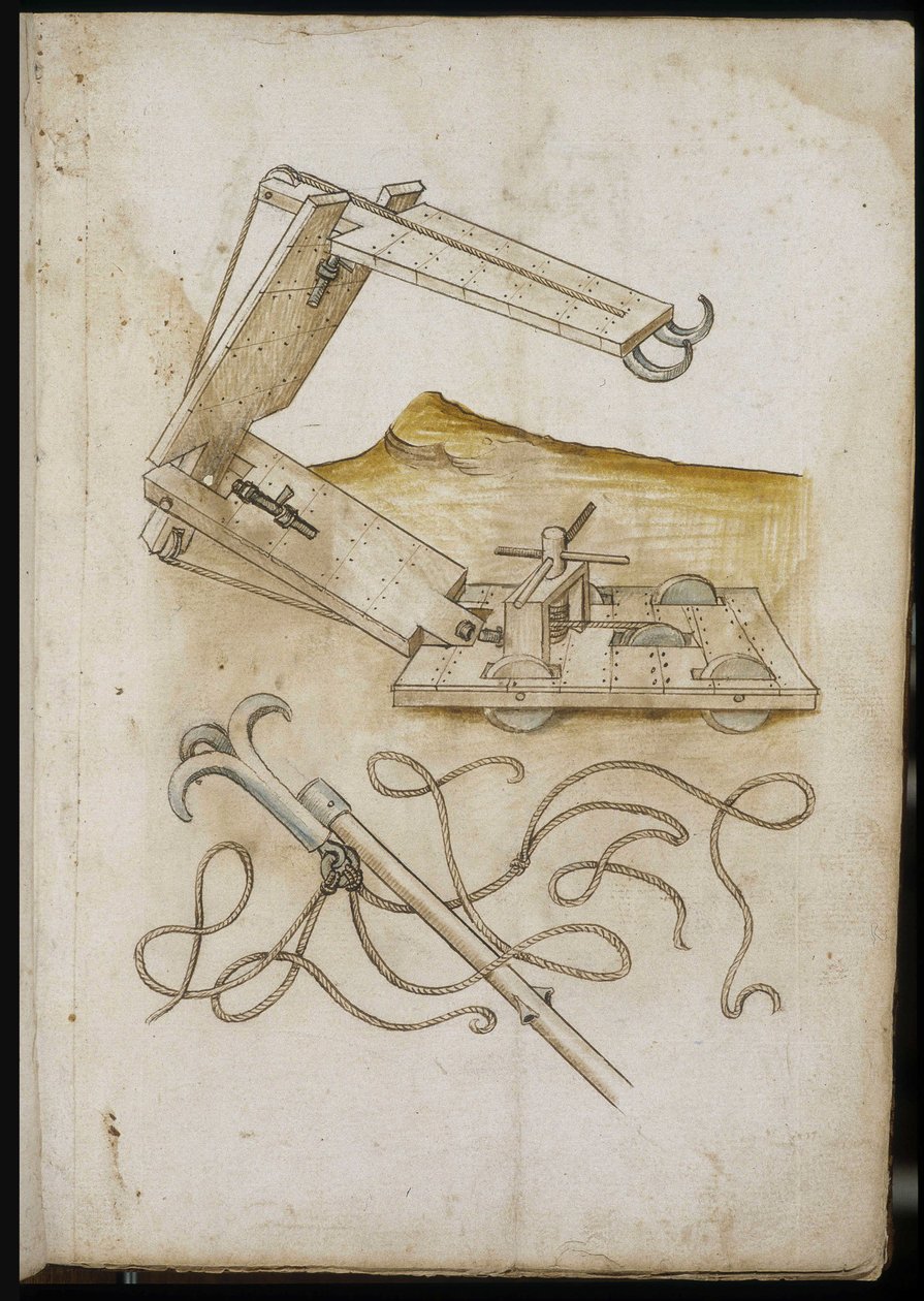 Catapult and Hook System - Manuscript: Parchment Sheet of an Engineer