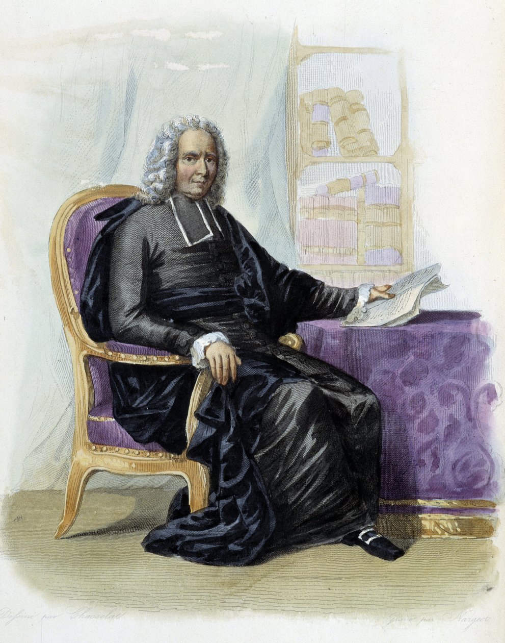 Charles Rollin (1661-1741), writer and historian in Ed. Mennechet, "Le Plutarque francais" by Unknown artist