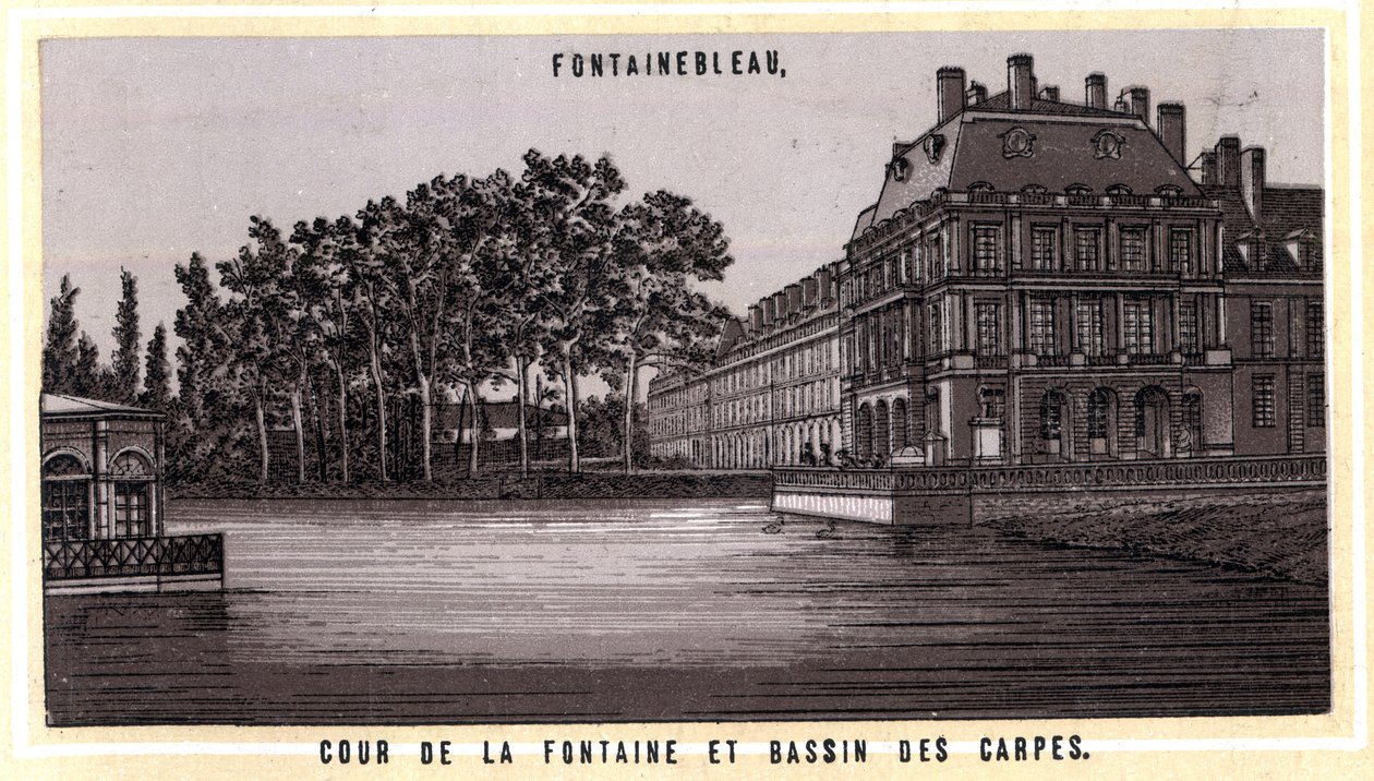 Cour de la Fontaine and Basin des Carpes de Fontainebleau (Seine and Marne, Ile-de-France region, France) by Unknown artist