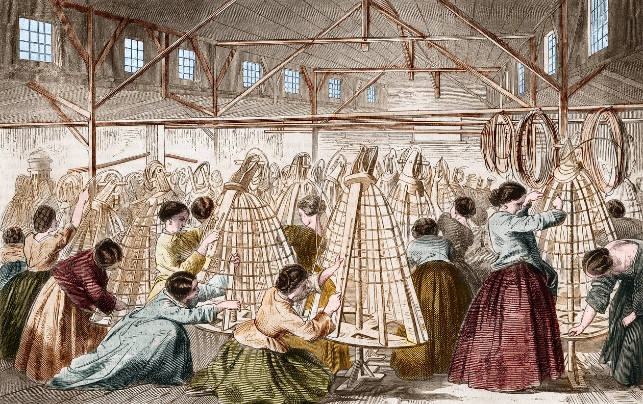 Crinoline factories: laying hoops by Unknown artist