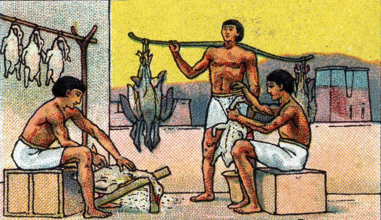 Daily Life in Ancient Egypt: Breeding and Preparation of Geese in Salting, Early 20th Century by Unknown Artist