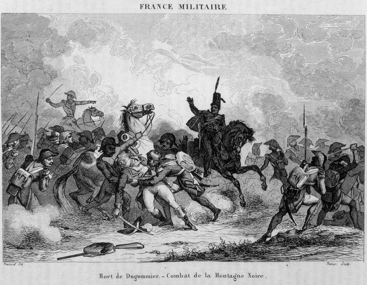 Death of Dugommier - Black Mountain fight against the Spaniards by Unknown artist