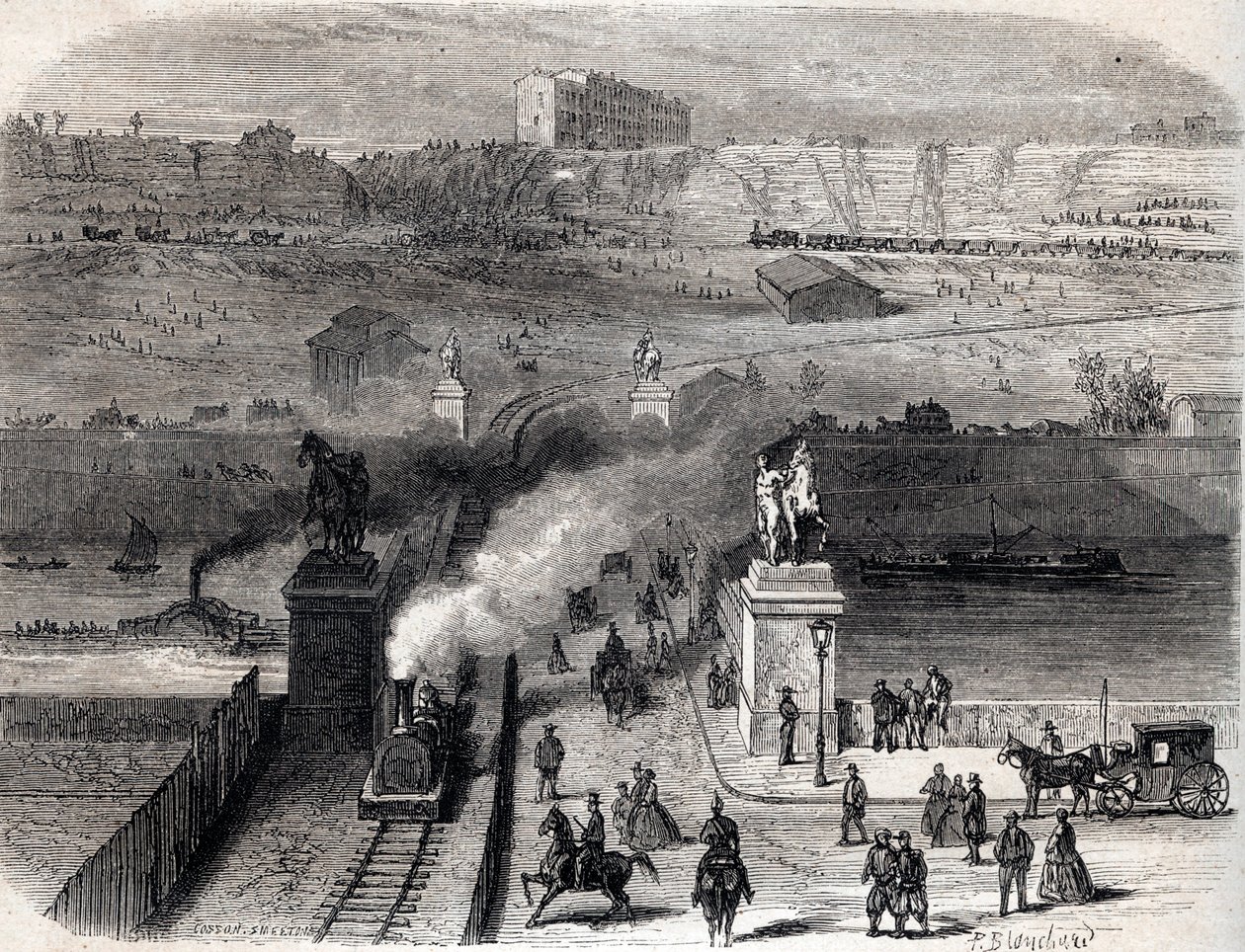 Demolition of the Trocadero in Paris in 1866 by Unknown artist