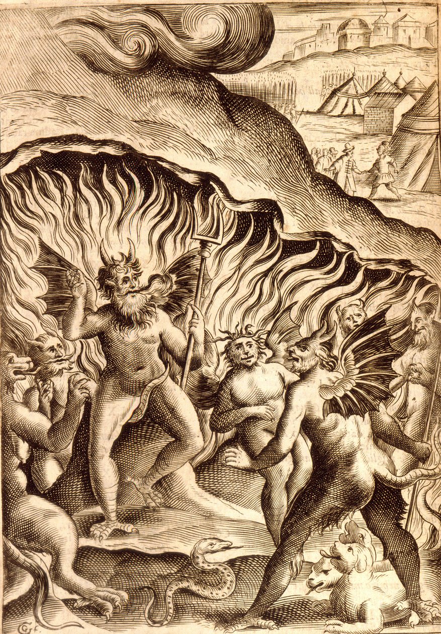 Description of hell after a 17th century work