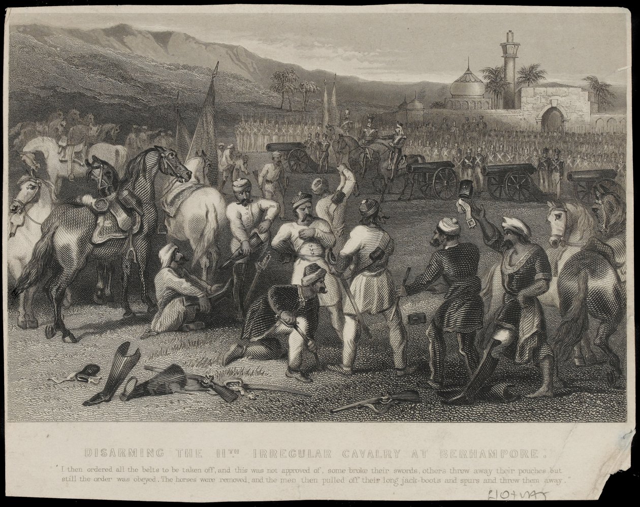 Disarming the 11th Regular Cavalry at Berhampore by Unknown artist
