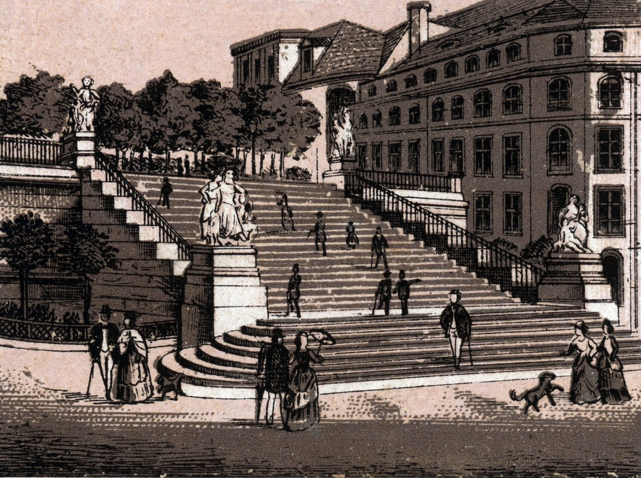 Dresden, Germany: view of the Bruhlsche Terrace. The world illustrates 168 views. Undated (end of 19th century) by Unknown artist