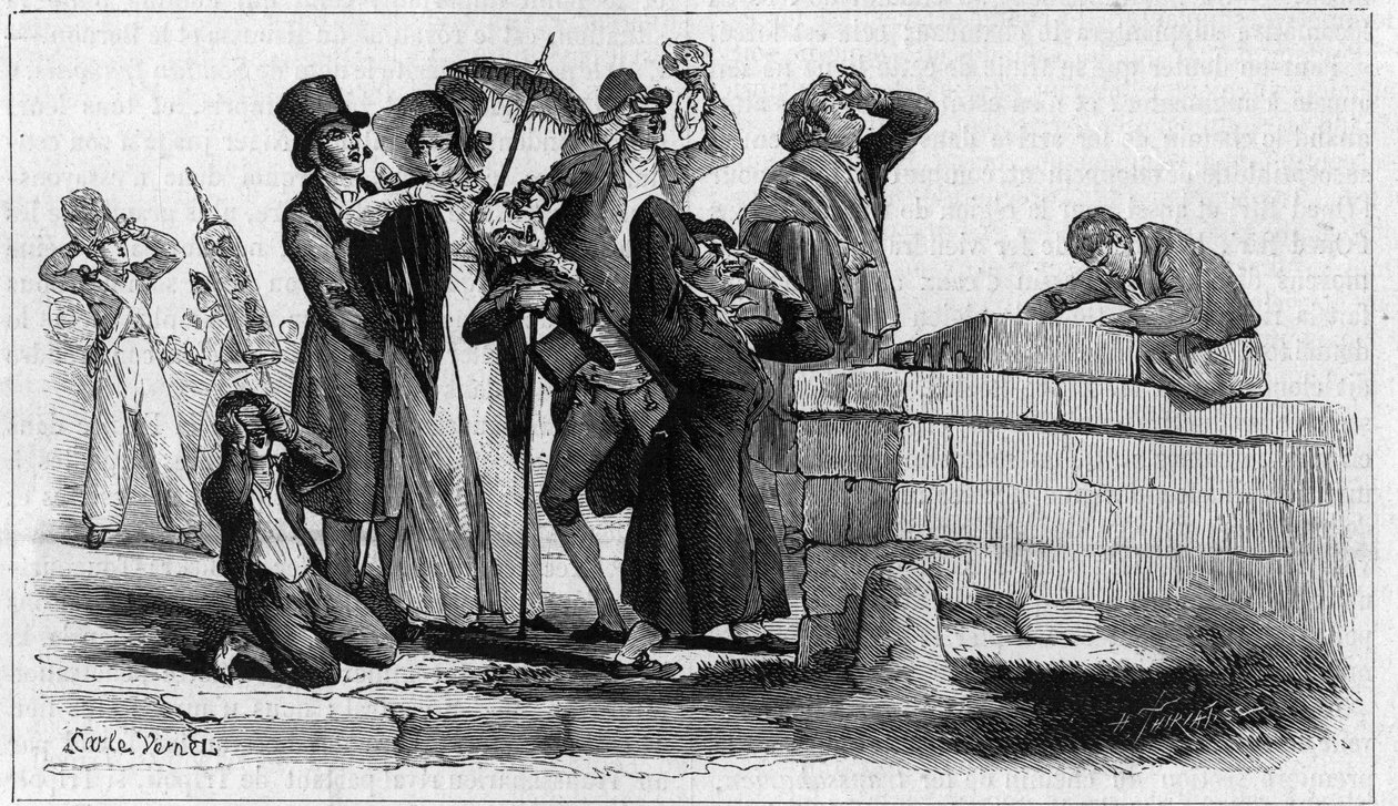 Eclipse lovers: the population of Paris observing the solar eclipse of September 7 by Unknown artist