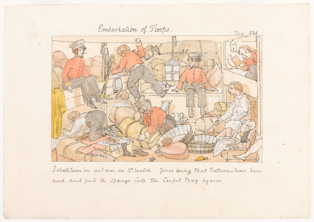 Embarkation of Troops, from Scenes of Life in an Infantry Regiment by Unknown artist