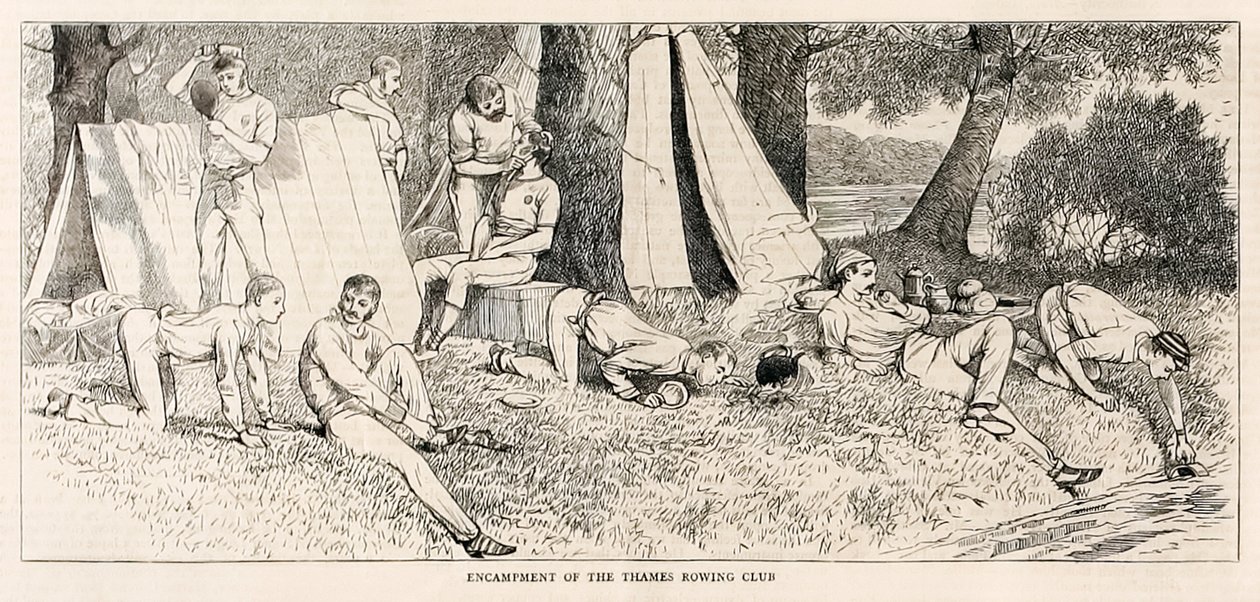 Encampment of the Thames Rowing Club, from Sketches from a Steam Launch at Henley Regatta, published in July 1878 by Unknown
