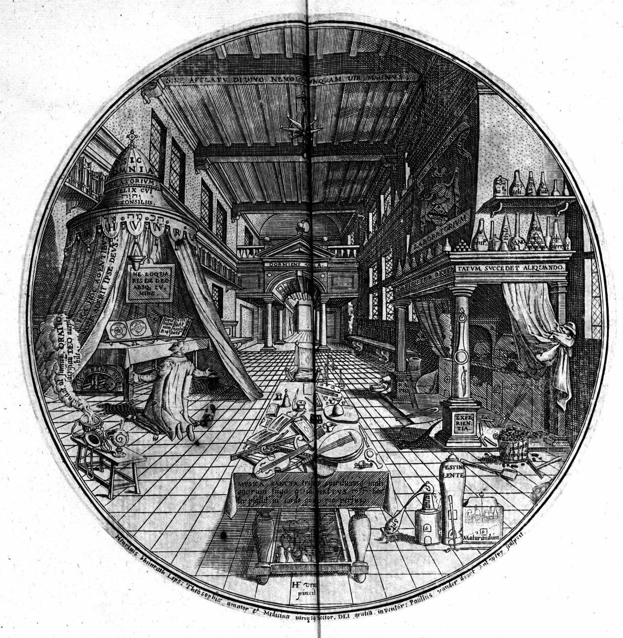 Engraving of the “Amphitheatrum sapientiae aeternae” (Amphitheatre of eternal wisdom) by Unknown artist