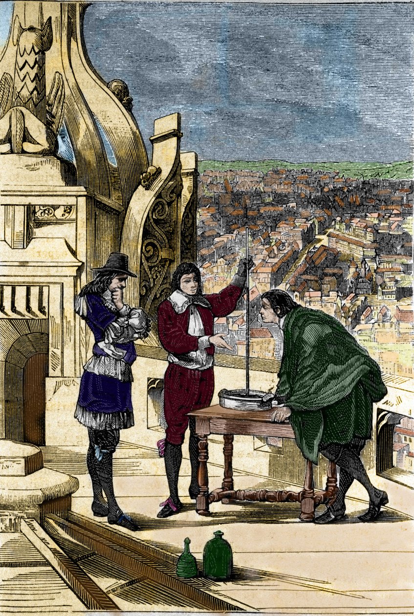 Blaise Pascal Barometer Experiment Air Pressure Experiment.
