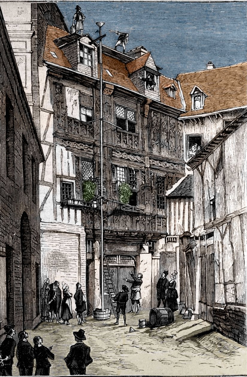 Experience of the water barometer, executed in Rouen by Pete and Blaise Pascal by Unknown artist