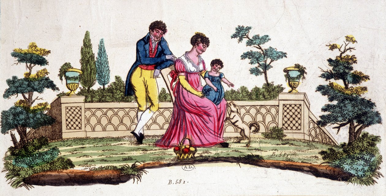 Family in a Park by Unknown artist