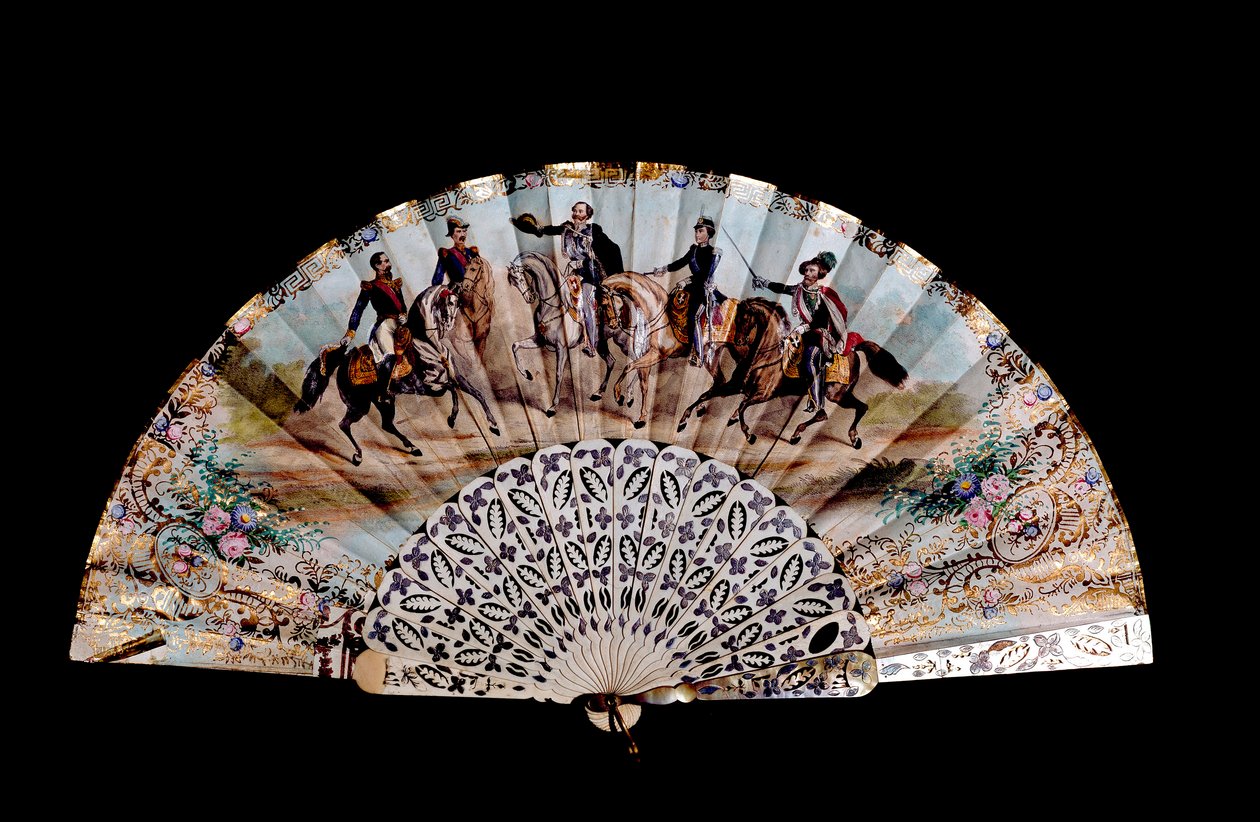Fence decorates five horsemen: the Emperor of France Napoleon III, King Vittorio Emanuele II, Giuseppe Garibaldi by Unknown artist