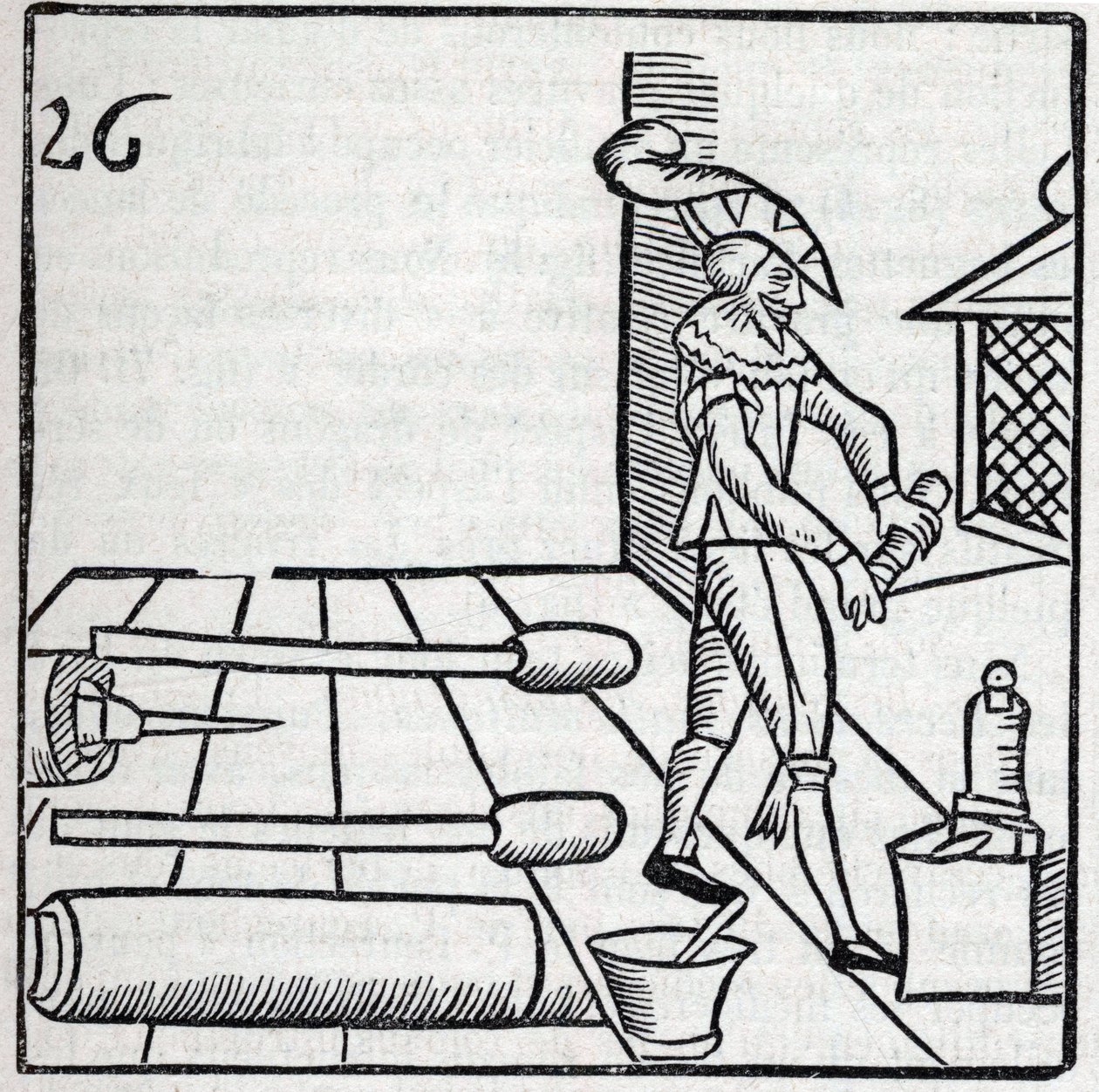 Fireworks and Fireworks: Artisan Making Fuses. Reproduction of the Engravings of the Work of the French Jesuit Jean Leurechon La Recreation Mathematiques, ou Interview Facetieux sur Plusieurs Plaisants Problemes, en fait d