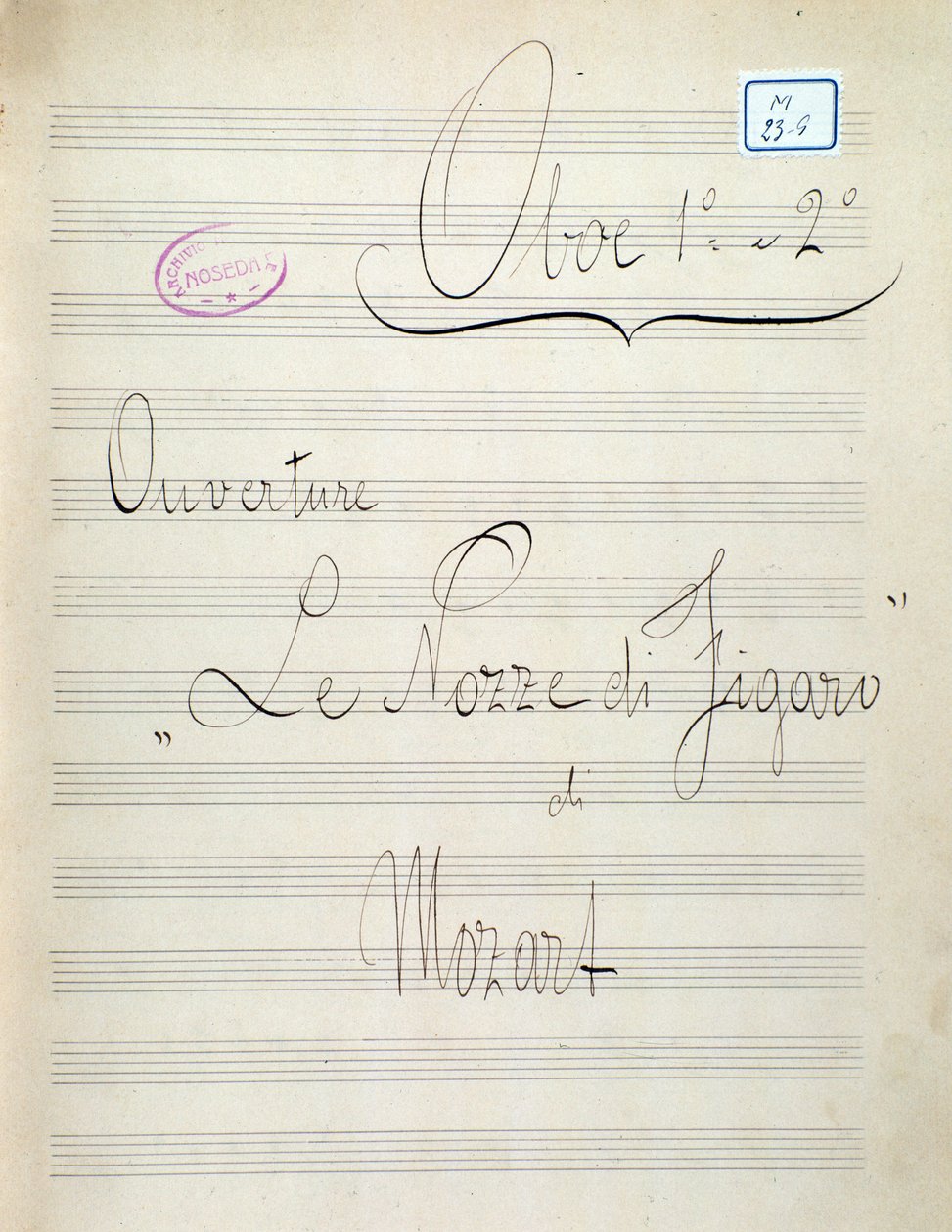 First Page of Sheet Music for Oboe of 