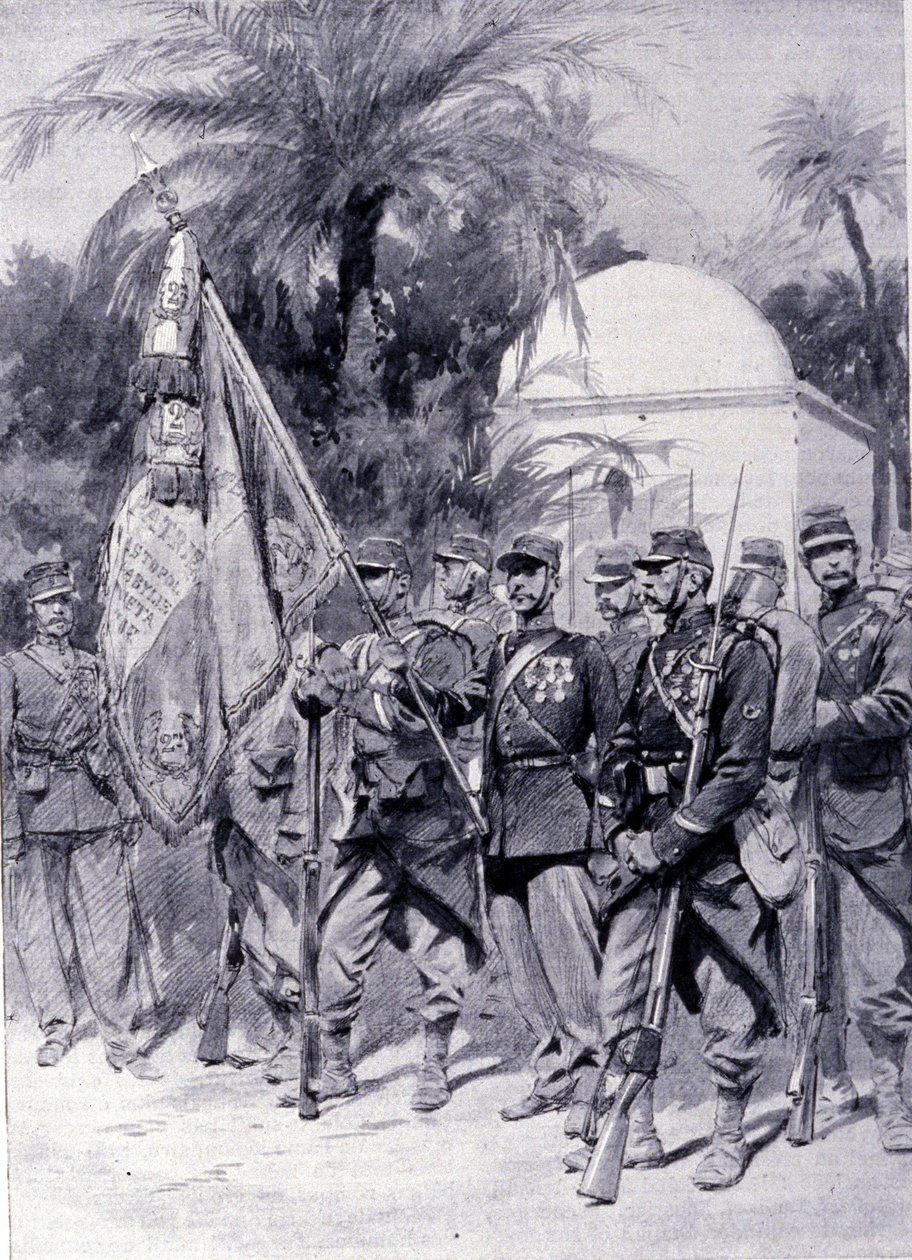 Foreign legion soldiers in uniform. 1878 by Unknown artist