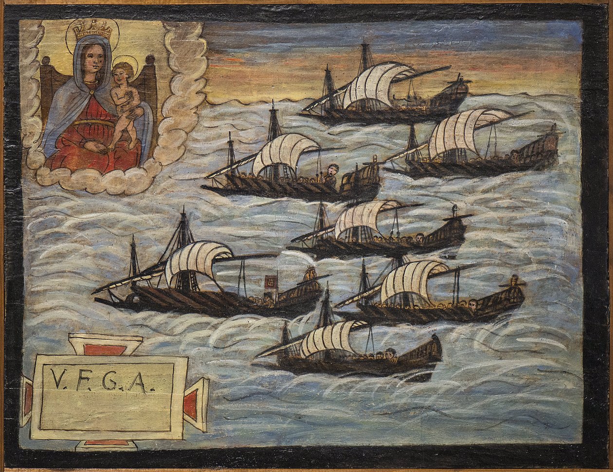 Former voto (ex voto) sailor, popular offer as a pledge of devotion and gratitude of the sailor surviving the dangers of the sea coming from the Church of the Blessed Virgin of the Arch of Naples (Madonna dell