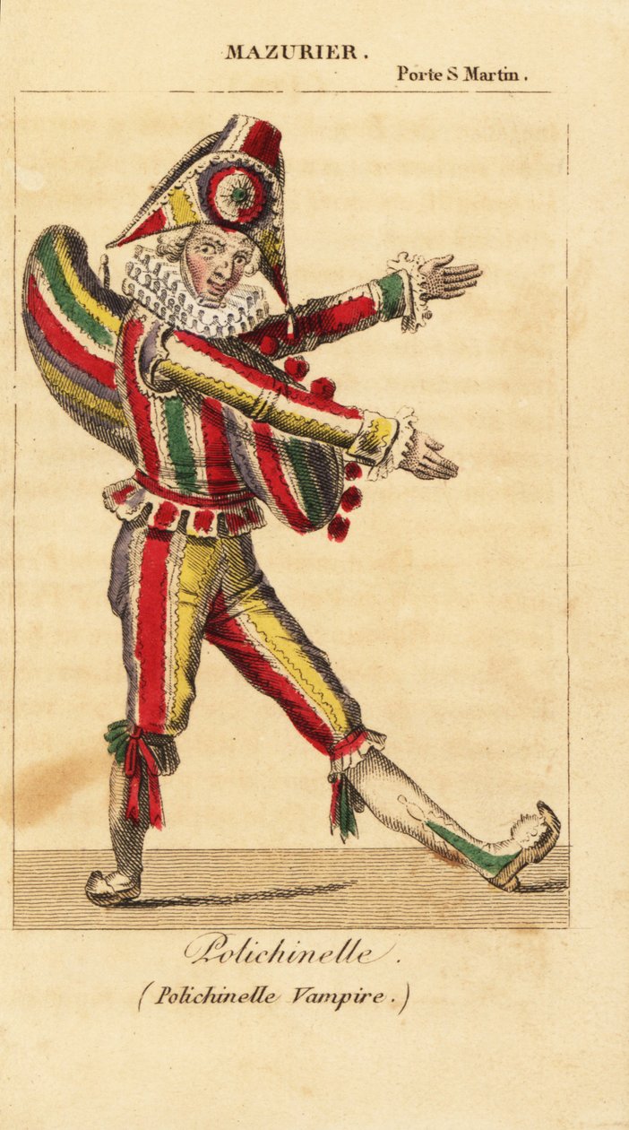Charles-Francois Mazurier as Polichinello in Polichinelle Vampire by Unknown artist