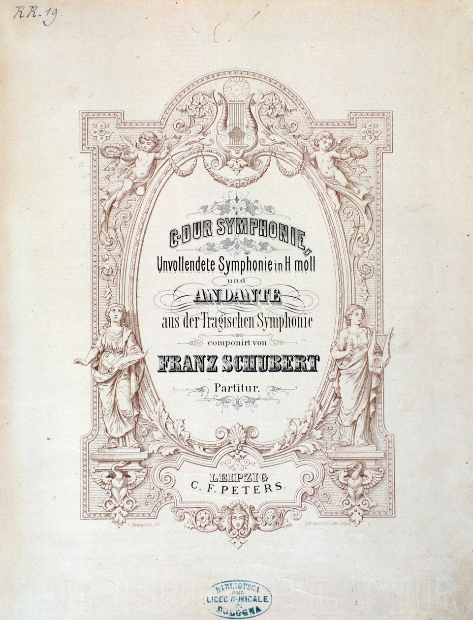 Frontispiece of musical score of Unfinished Symphony by Franz Schubert by Unknown artist
