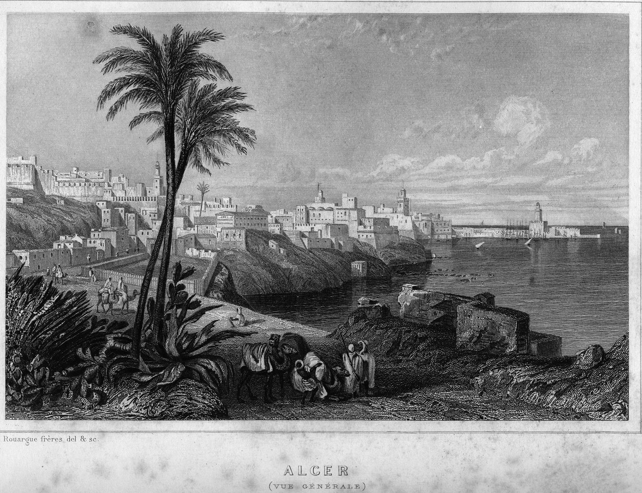 General view of Algiers in the 19th century, in 