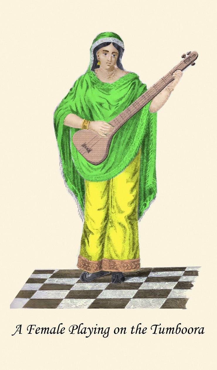 Girl Playing the Tumboora by Unknown Artist