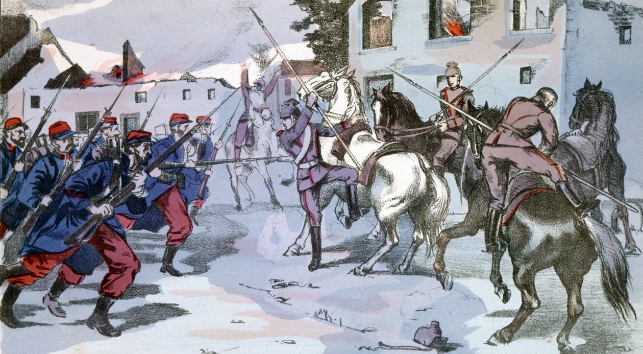Hand-to-Hand Fighting at Epernay, France between German and French Forces by Unknown Artist