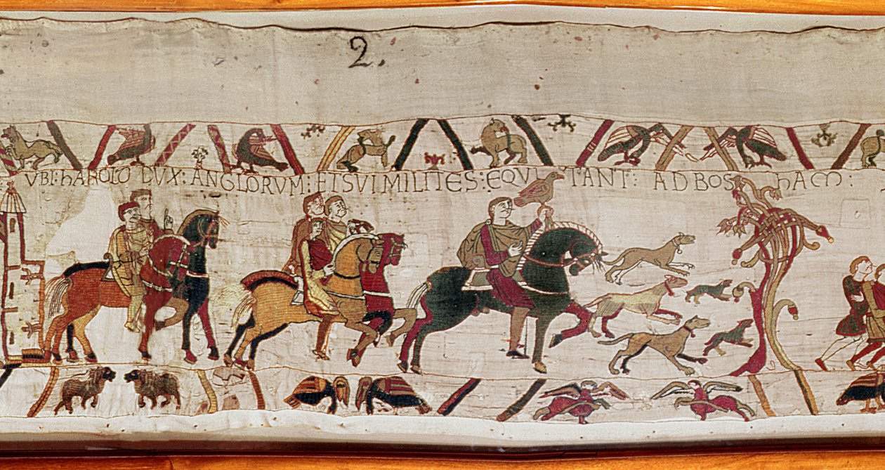 Harold is sent with his men to Normandy by Edward the Confessor, Bayeux Tapestry by Unknown artist