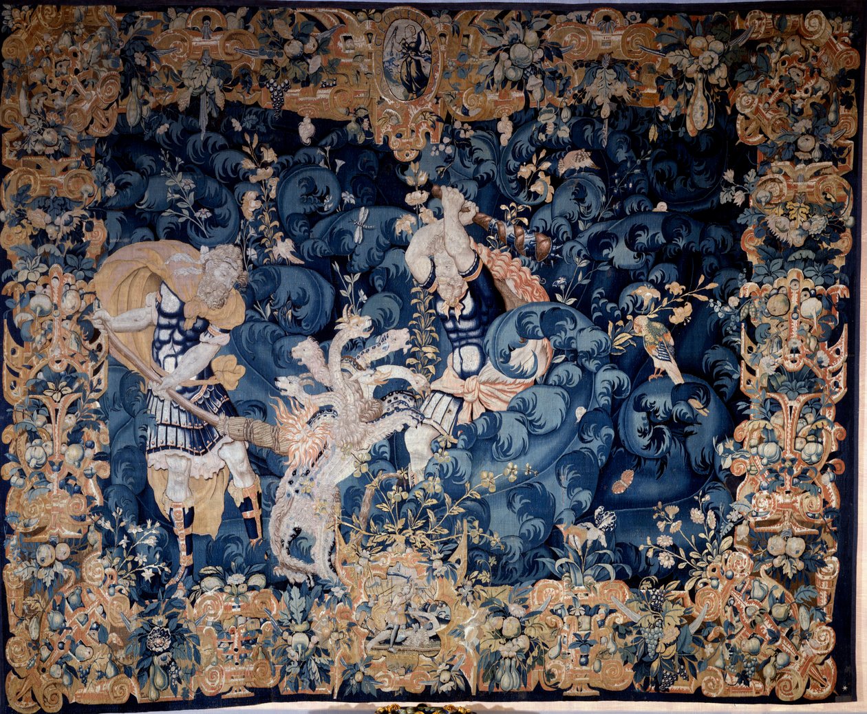 Hercules shooting down the Hydra of Lerne that burns his servant Iolas by Unknown artist